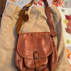 Patricia Nash Tan Leather Messenger Bag